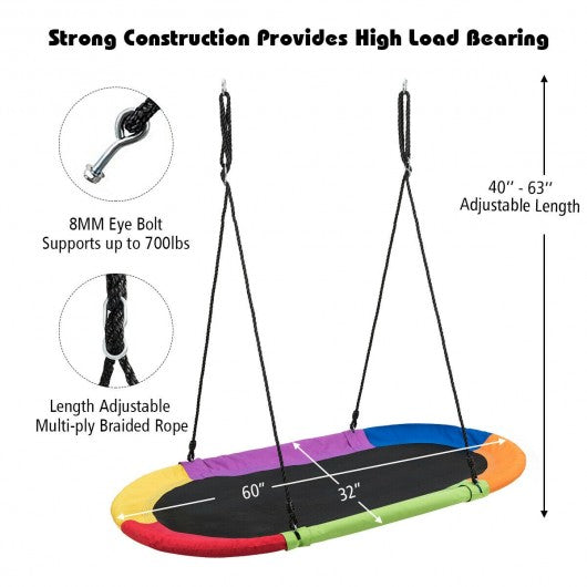 60" Saucer Surf Outdoor Adjustable Swing Set-Colorful