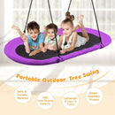 60" Saucer Surf Outdoor Adjustable Swing Set-Purple