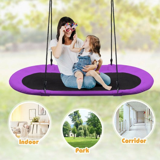 60" Saucer Surf Outdoor Adjustable Swing Set-Purple