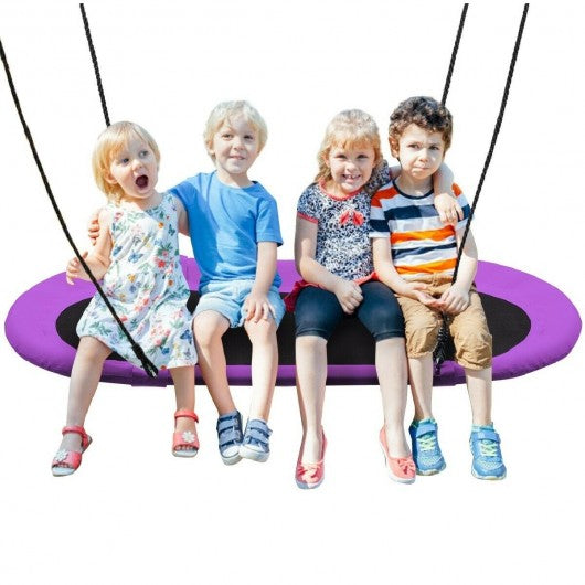 60" Saucer Surf Outdoor Adjustable Swing Set-Purple