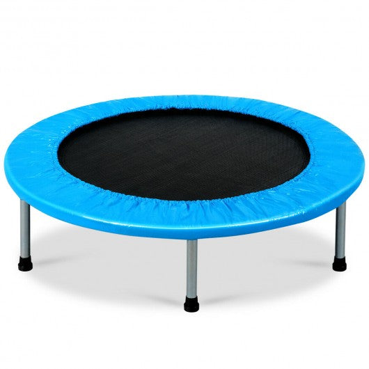 38" Rebounder Trampoline with Padding and Springs for Adults and Kids-Blue