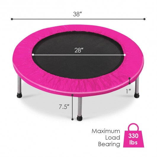 38" Rebounder Trampoline with Padding and Springs for Adults and Kids-Pink