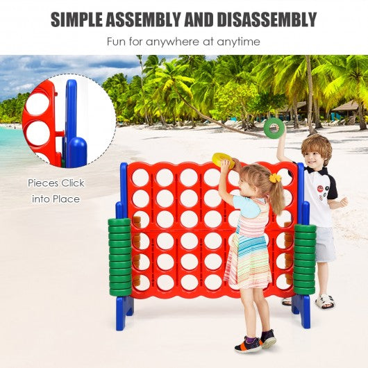 Jumbo 4-to-Score Giant Game Set with 42 Jumbo Rings & Quick-Release Slider-Blue
