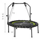 40 Inch Foldable Fitness Rebounder with Resistance Bands Adjustable Home-Green