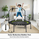 40 Inch Foldable Fitness Rebounder with Resistance Bands Adjustable Home-Green