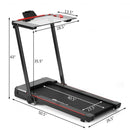 2.25HP 3-in-1 Folding Treadmill with Table Speaker Remote Control-Black