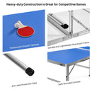 60 Inches Portable Tennis Ping Pong Folding Table with Accessories-Blue