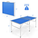 60 Inches Portable Tennis Ping Pong Folding Table with Accessories-Blue