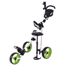 Foldable 3 Wheels Push Pull Golf Trolley with Scoreboard Bag