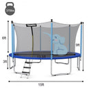 15 Ft Outdoor Bounce Trampoline with Safety Enclosure Net