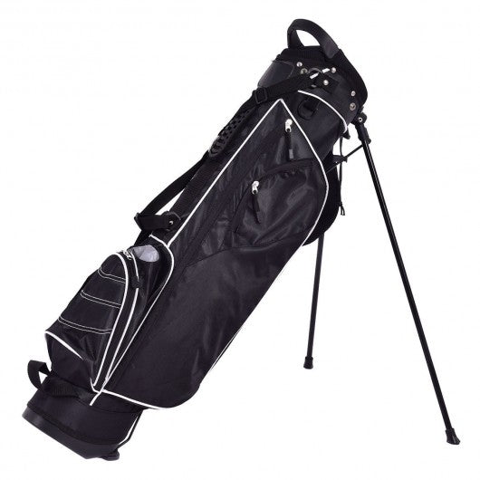 Golf Stand Cart Bag w- 4 Way Divider Carry Organizer Pockets-Black