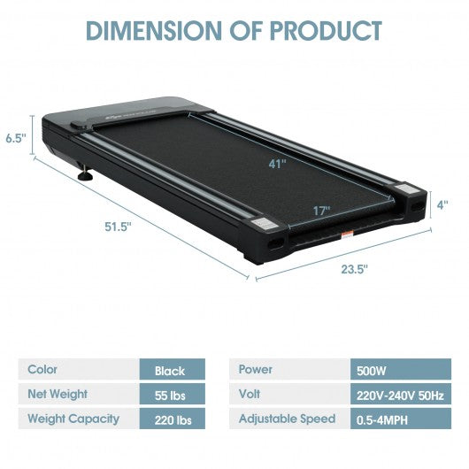 1 HP Electric Walking Treadmill with Touchable LED Display and Wireless Remote Control