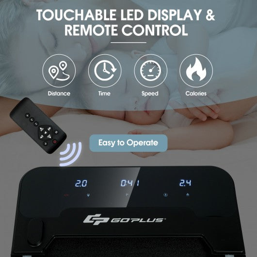 1 HP Electric Walking Treadmill with Touchable LED Display and Wireless Remote Control