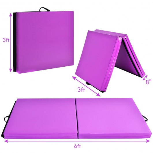 6 x 2 Feet Folding Exercise Aerobics Stretch Yoga Mat with Handle