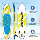 10 ft Inflatable Stand Up Paddle Board 6" Thick with Backpack Leash Aluminum Paddle