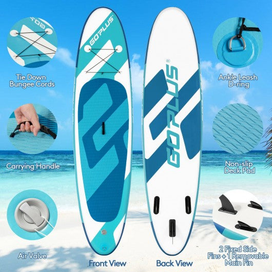 10 ft Inflatable Stand Up Paddle Board 6Inch Thick with Backpack Leash Aluminum Paddle