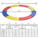 10FT Waterproof Safety Trampoline  Bounce Frame Spring Cover-Multicolor