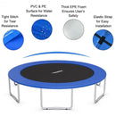 10FT Waterproof Safety Trampoline  Bounce Frame Spring Cover-Navy
