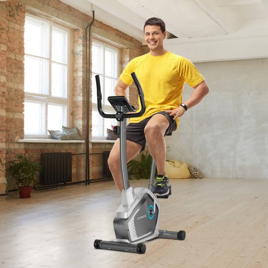 Magnetic Upright Exercise Bike Cycling Bike with Pulse Sensor 8-Level Fitness