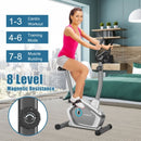 Magnetic Upright Exercise Bike Cycling Bike with Pulse Sensor 8-Level Fitness