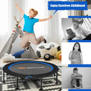 47" Folding Trampoline Fitness Exercise Rebound with Safety Pad Kids and Adults-Blue