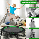 47" Folding Trampoline Fitness Exercise Rebound with Safety Pad Kids and Adults-Green