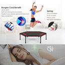 50" Hexagonal Fitness Trampoline Exercise Rebounder with Pad-Red