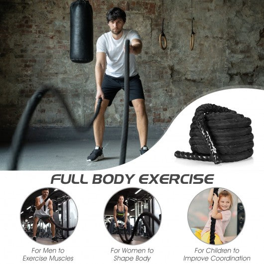 30FT-40FT-50FT 1.5" Diameter Exercise Rope with Anchor Strap Kit-40Ft 1.5" Diam