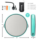 40" Inflatable Round Gymnastic Mat Tumbling Floor Mat with Electric Pump-Green