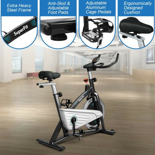 30Lbs Magnetic Fixed Indoor Training Bicycle with Monitor for Gym and House