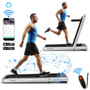 4.75HP 2 In 1 Folding Treadmill with Remote APP Control-Silver