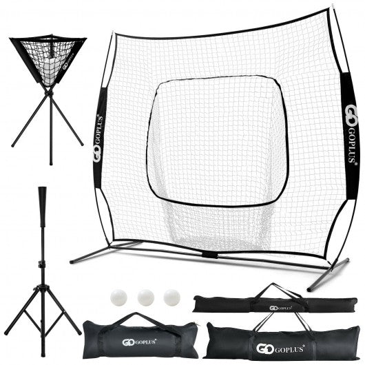 Portable Practice Net Kit with 3 Carrying Bags -Black
