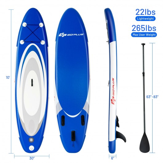 10' Inflatable Stand Up Paddle Surfboard with Bag
