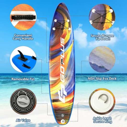 Inflatable Stand Up Paddle Board with Backpack Aluminum Paddle Pump-M