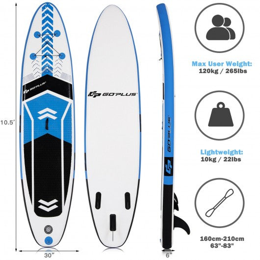 10.5 Feet Inflatable Stand Up Paddle Board with Carrying Bag and Aluminum Paddle-M
