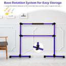 4 Ft Portable Freestanding Stable Construction Pilates Ballet Barre with Double Dance Bar-Purple