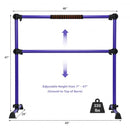 4 Ft Portable Freestanding Stable Construction Pilates Ballet Barre with Double Dance Bar-Purple