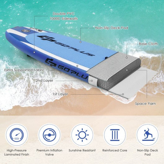 10.6' Inflatable Adjustable Paddle Board with Carry Bag