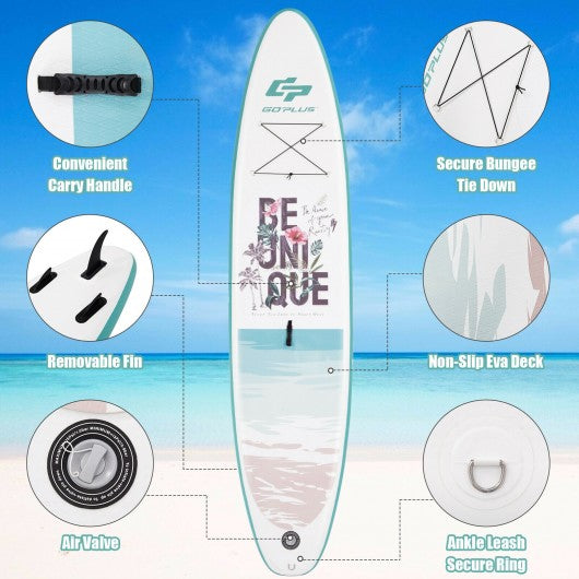 10.5 ft Inflatable Stand Up Paddle Board Surfboard with Aluminum Paddle Pump-10.5 ft