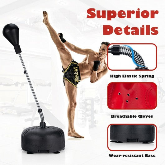 Adjustable Freestanding Punching Bag with Boxing Gloves for Adult and Kids