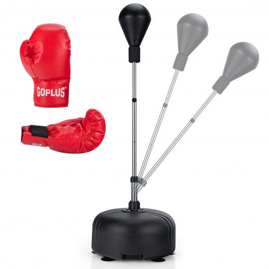 Adjustable Freestanding Punching Bag with Boxing Gloves for Adult and Kids