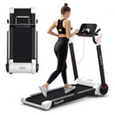 2.25 HP Electric Motorized Folding Running Treadmill Machine with LED Display-White