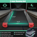 Folding Electric Compact Walking Treadmill with APP Control Speaker-Red