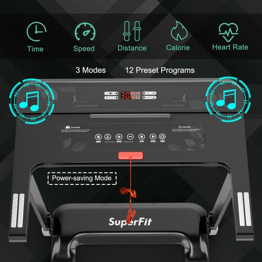 Folding Electric Compact Walking Treadmill with APP Control Speaker-Silver
