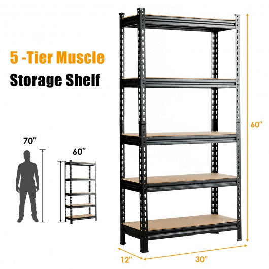 5-Tier Steel Shelving Unit Storage Shelves Heavy Duty Storage Rack
