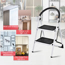 2.75 Ft Folding Step Stool with Iron Frame & Anti-Slip Pedals for 330lbs Capacity