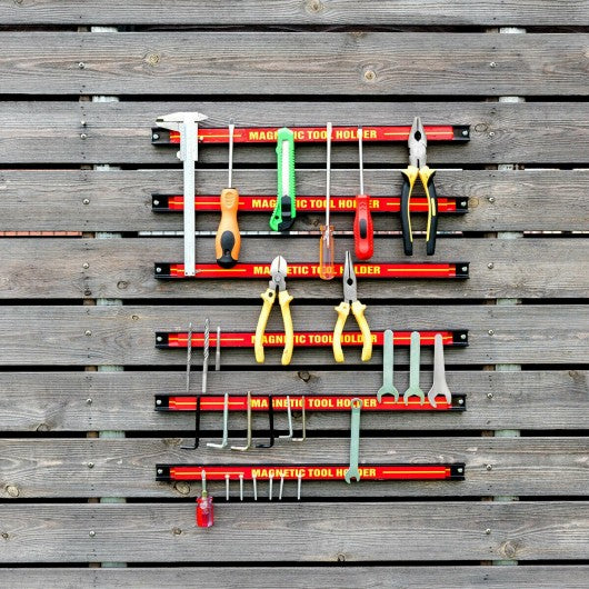 6 Pcs 18" Magnetic Tool Holder Bar Organizer Storage Rack