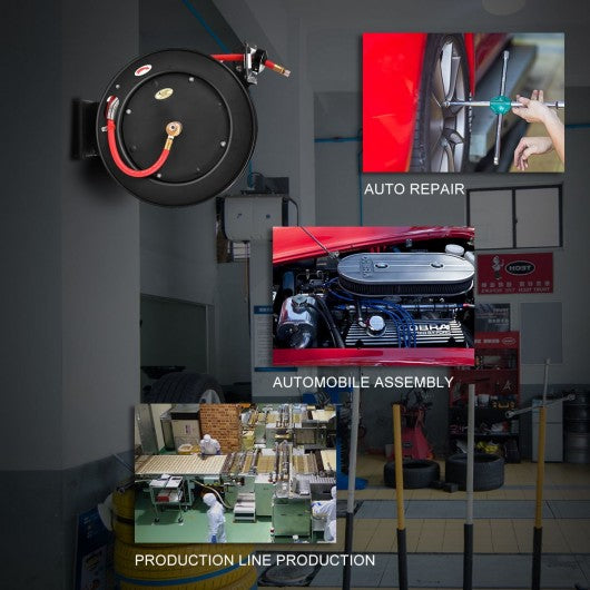 3-8" x 50' Auto Rewind Retractable Air Hose Reel Compressor