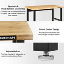 48" Adjustable Height Bamboo Steel Frame Workbench