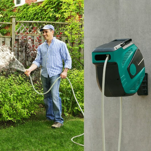 1-2” 65 + 6.5FT Wall Mounted Auto Winder Retractable Garden Hose Reel